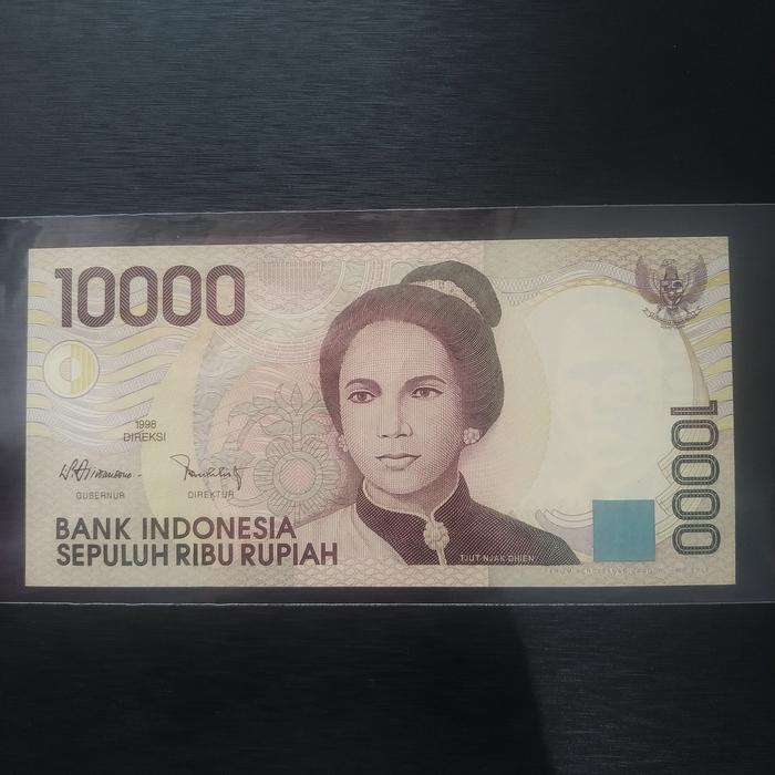 Uang Kuno 10000 Rupiah Tjut Njak Dhien 1998 Gress