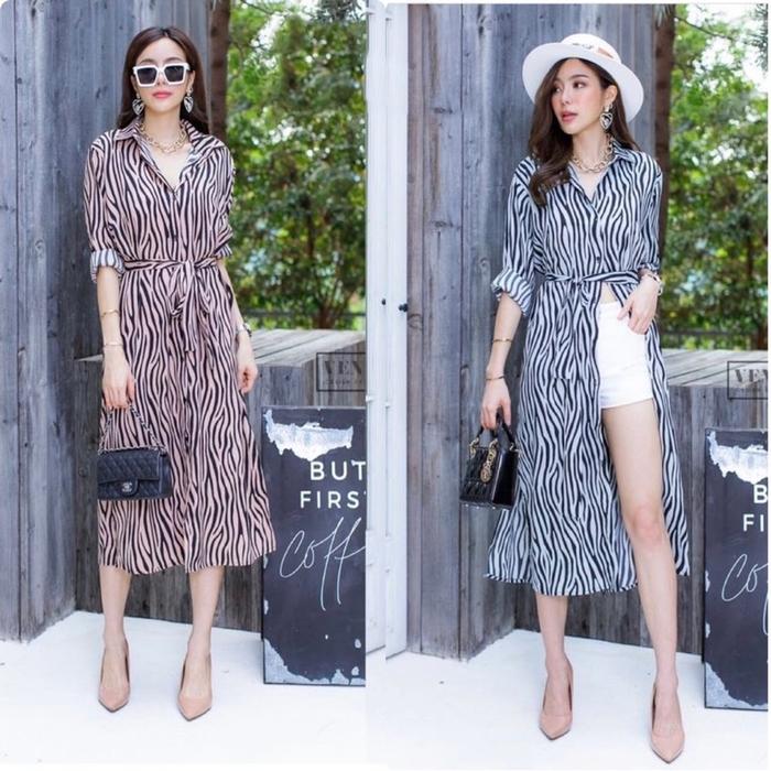 ONNIEFASHION gamis motif Zebra / gamis fashion muslim Dress Wanita