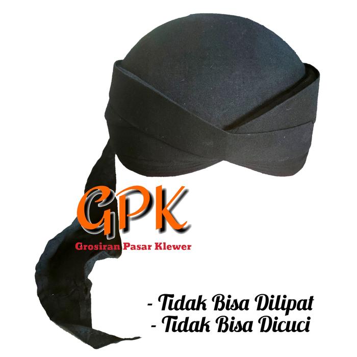 Blangkon Solo Sliwir Hitam Polos  (Lem Kuat - Packing Dus)