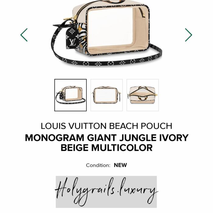Louis Vuitton Beach Pouch Monogram Giant Jungle Ivory Beige Multicolor