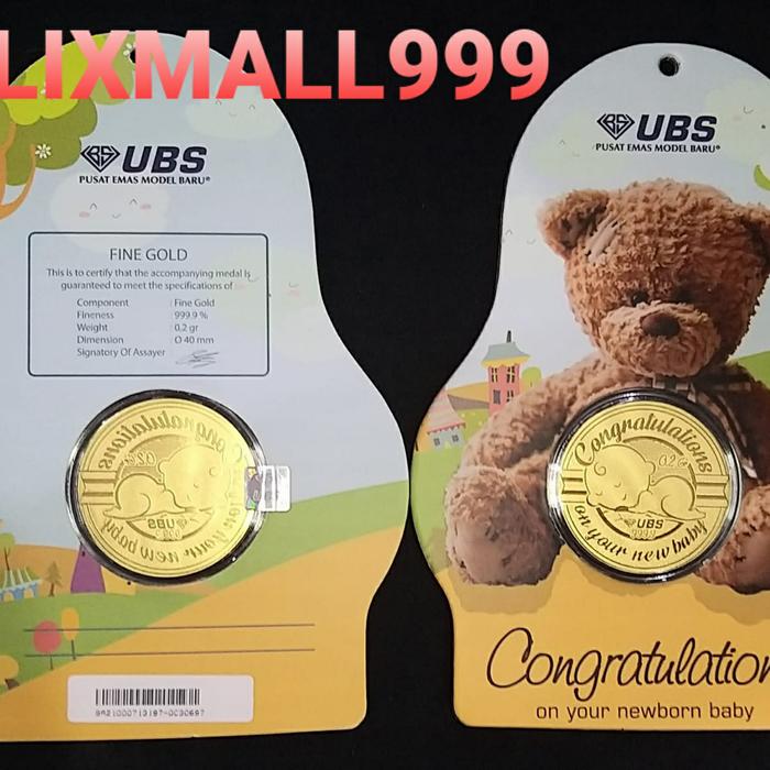 GIFT SERIES UBS CONGRATULATION NEWBORN BABY BEAR THIN 0.2 GR / LM