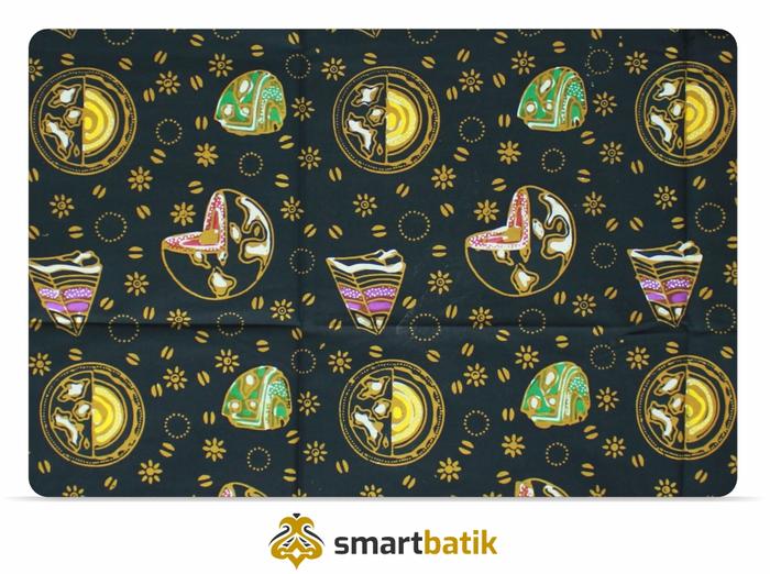 Batik IPS Geografi Motif Lapisan Bumi Hitam (Tulis Kombinasi Cap)