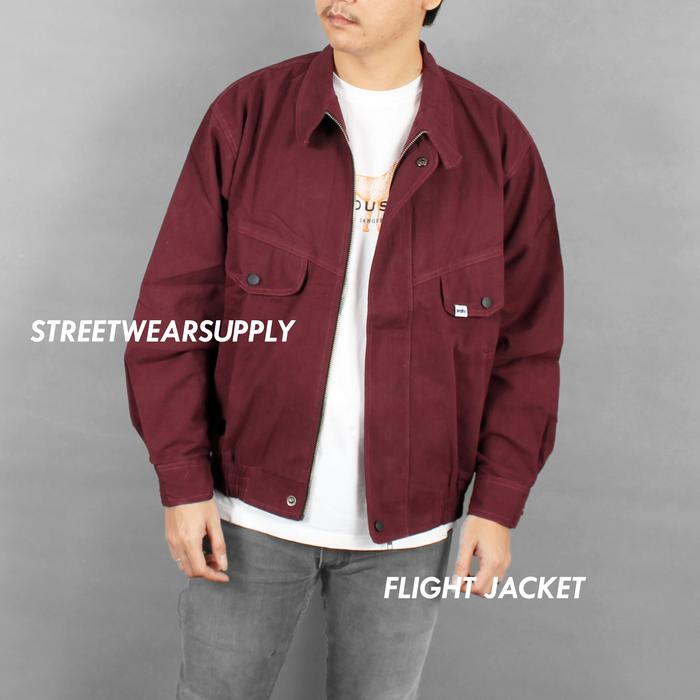 SWS JACKET OUTER AERO FLIGHT JAKET PILOT CANVAS WOLV PRIA MAROON