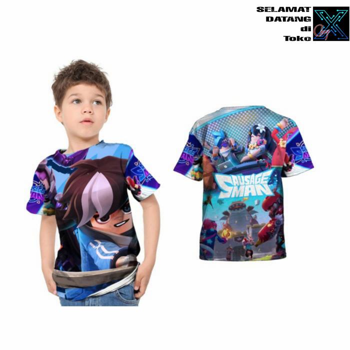 Baju Kaos Sausage Man Game Anak Lucu On Ine