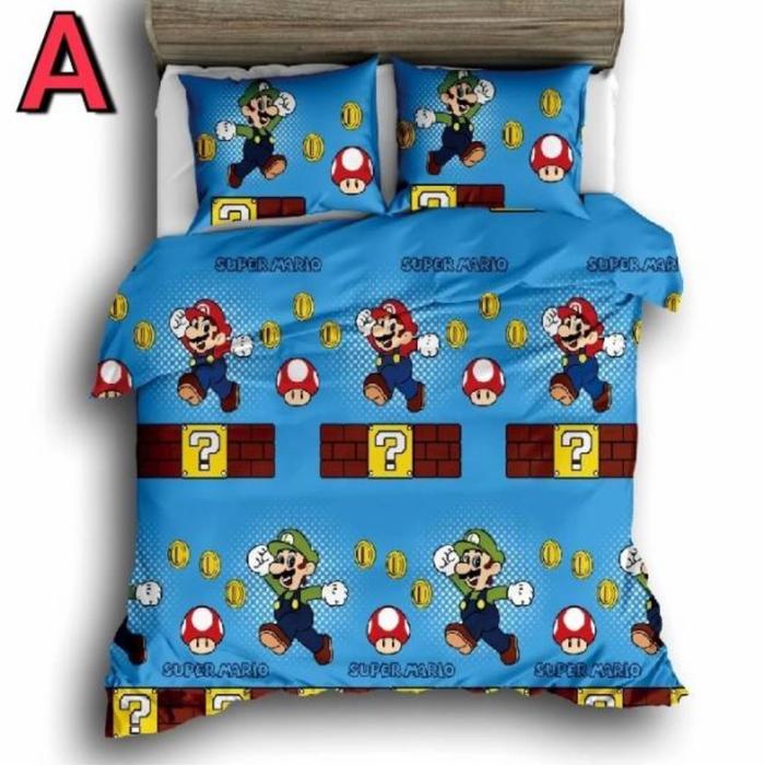 sprei katun Jepang Mario bross DBY UK 90x200