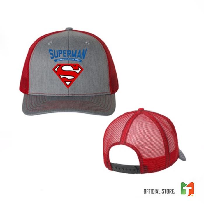Topi Anak Laki-laki Abu Merah Superman / Topi Jaring / Topi Trucker
