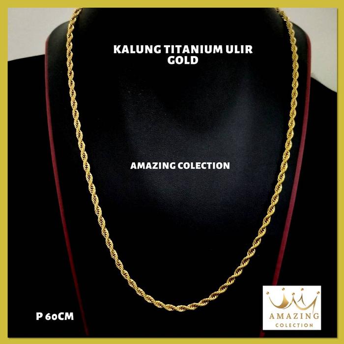 Kalung Titanium Tambang Emas Kalung Titanium Tambang Premium Anti Kara