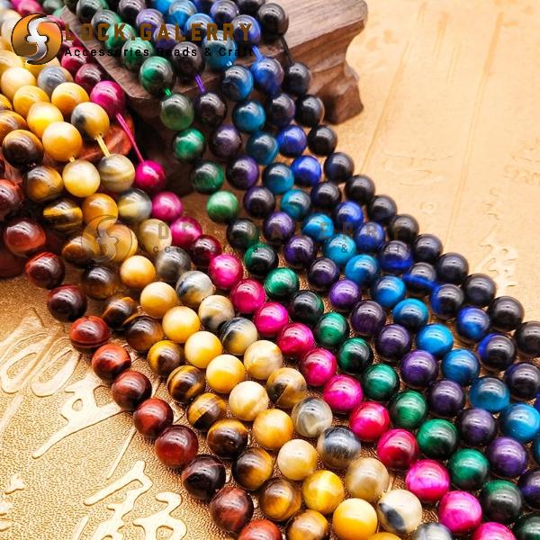 Bahan Gelang Batu Tiger Eye Manik Manik Craft