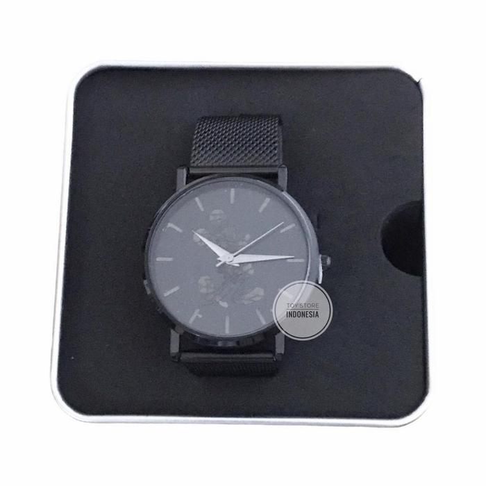 ORIGINAL DISNEYLAND MICKEY HANDWATCH BLACK CHAIN JAM TANGAN RANTAI