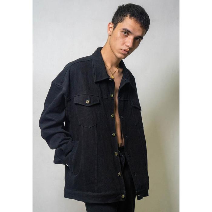 OCWA STORMI OVERSIZED DENIM JACKET WASHED BLACK MAN