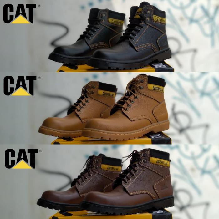 sepatu kulit boots pria. sepatu caterpillar kulit boots