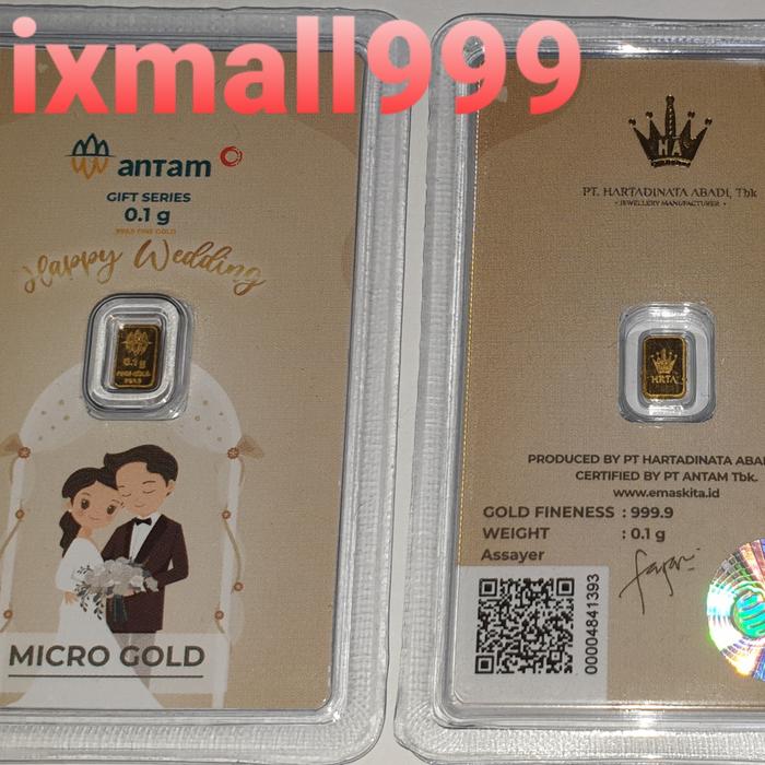ANTAM HARTADINATA WEDDING GOLD MICROGOLD 0.1 GR/LM EMASKITA ANTAM HRTA