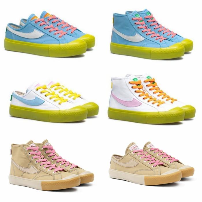 sepatu compass gazelle low High matcha white /matcha blue / pink frost