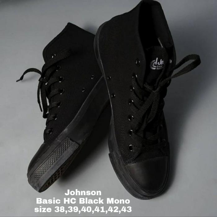 Sepatu Johnson Bassic High Black Mono
