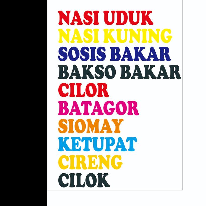 STIKER GEROBAK (NASI KUNING, CILOK, NASI UDUK, DLL)