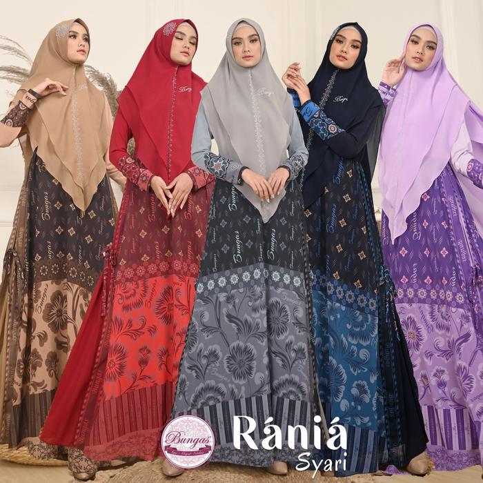 GAMIS SYARI SET KHIMAR BUNGAS ORI. BAJU MUSLIM WANITA. HANTARAN. KADO