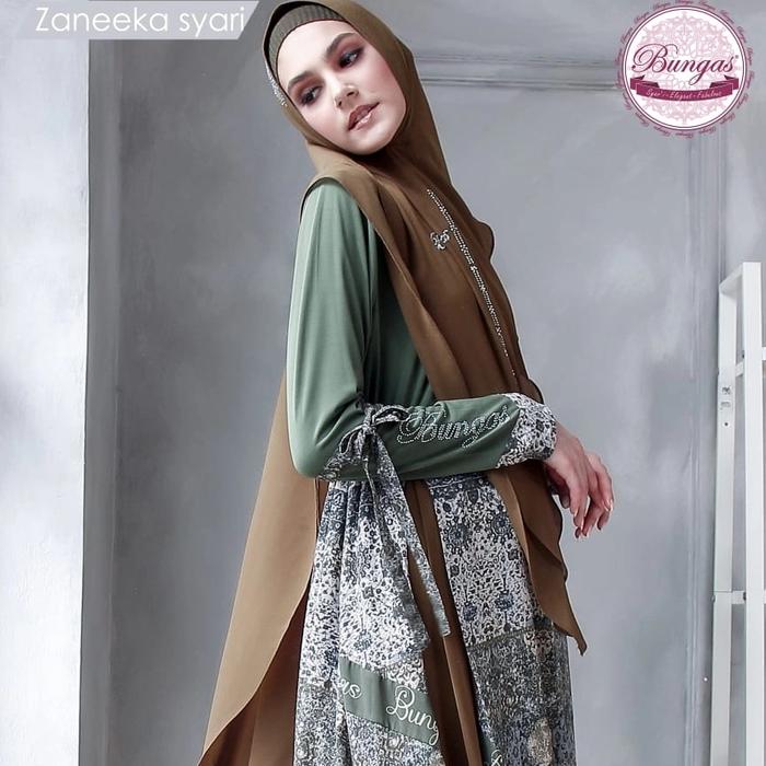 GAMIS SYARI SET KHIMAR BUNGAS ORI. BAJU MUSLIM WANITA. HANTARAN