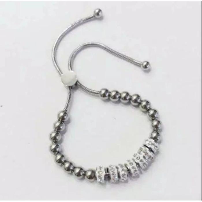 Gelang Serut Titanium Silver