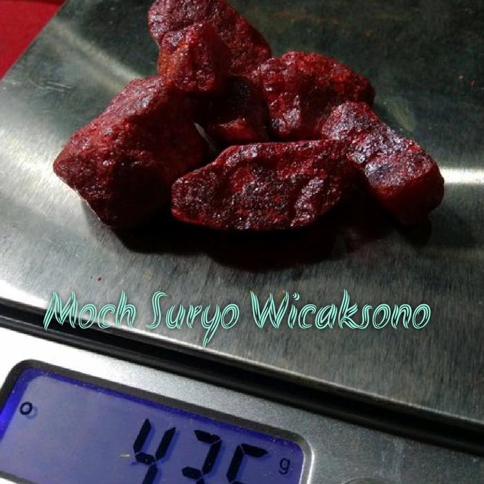 Batu Warangan Keris Merah Full Kristal Bling2 Asli Hunan China Bubuk