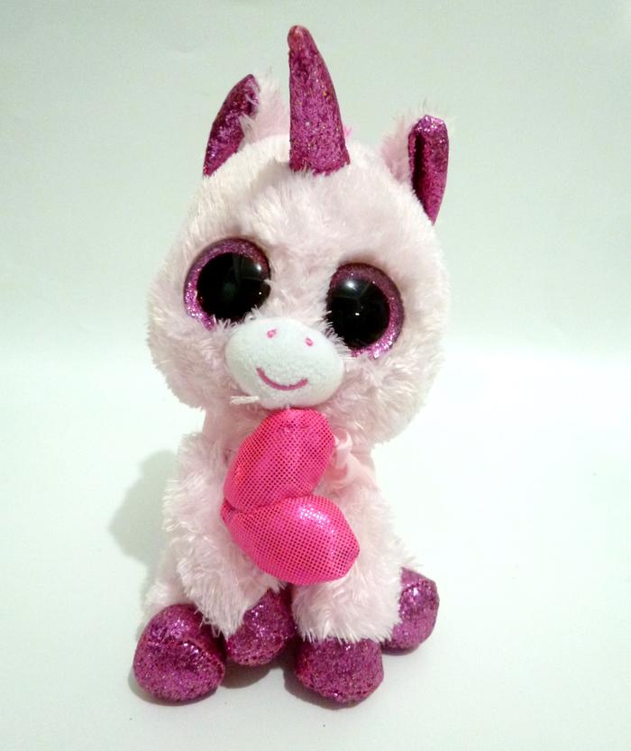Boneka Darling Unicorn TY Beanie Babies Original Boneka Unicorn Pink