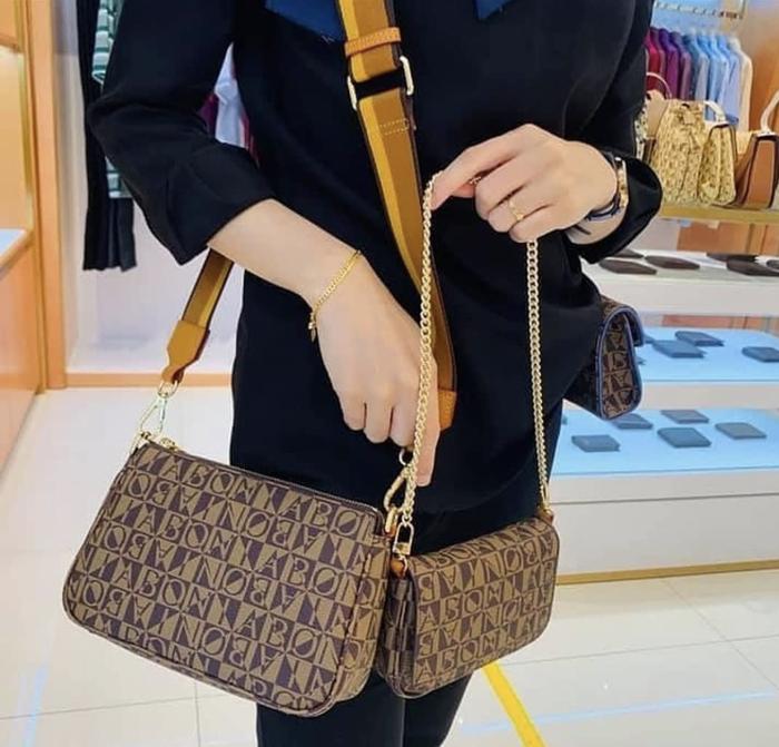 tas bonia original monogram sling tali rantai buy one get one free