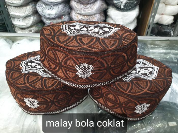 Grosir - Peci Kopiah Malaysia Bola Coklat | Basmalah Muslim