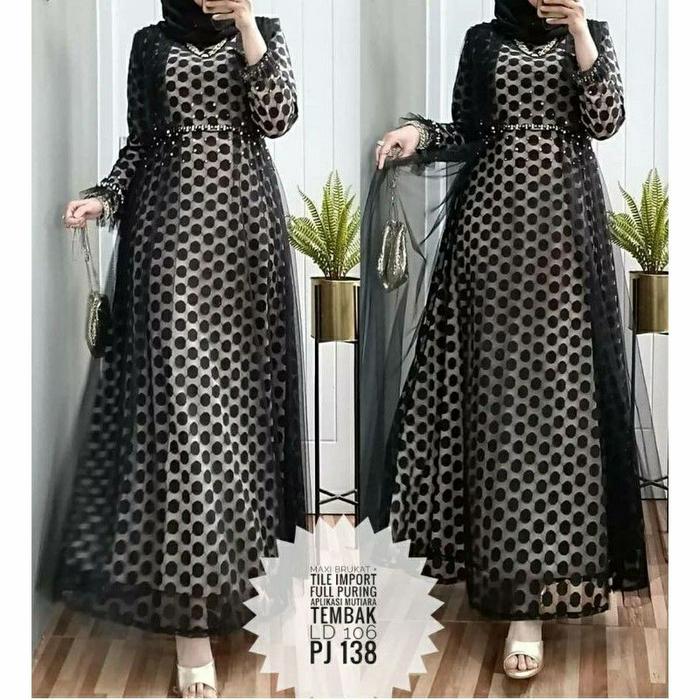 GAMIS OZIAS BRUKAT TILE MEWAH|DRESS PESTA MUSLIM|GAMIS SPARKLE OZIAS