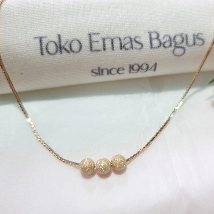 Kalung Liontin Emas Asli 300 Ubs Kalung Bola Warna Gold Candy