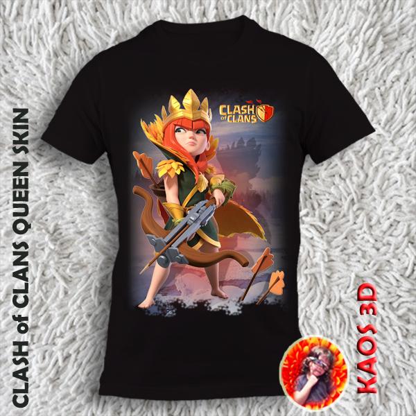 Kaos COC Queen Skin ukuran anak dan dewasa model unisex