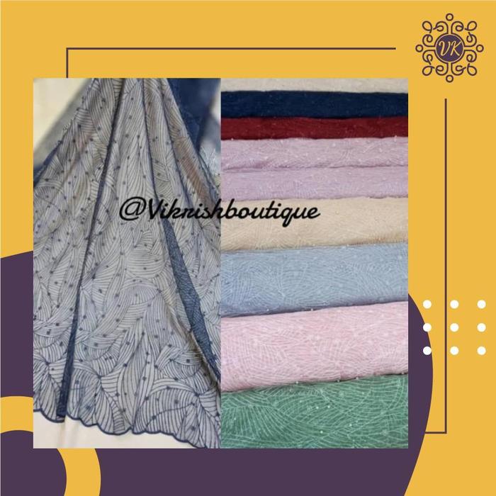 Kain tile mutiara dan glitter/ kain tulle mutiara/ kain kebaya
