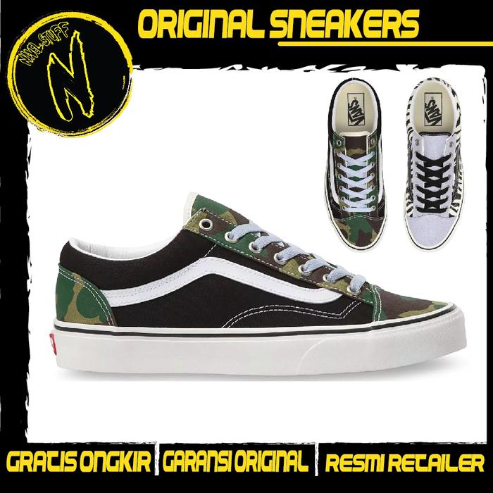VANS Old Skool Style 36 Mismatch Zebra Camo Sepatu Original Resmi BNIB