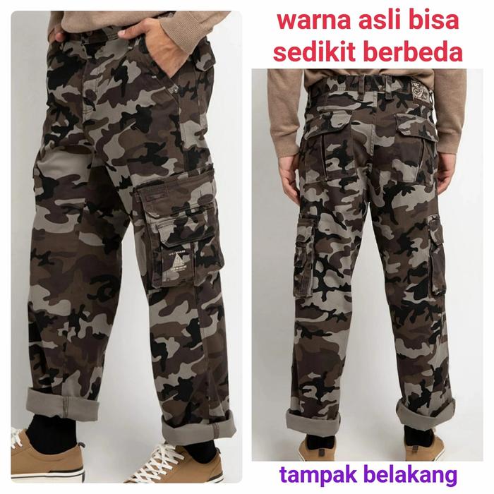 Celana Panjang Cargo Pria Cardinal GI Army loreng tentara