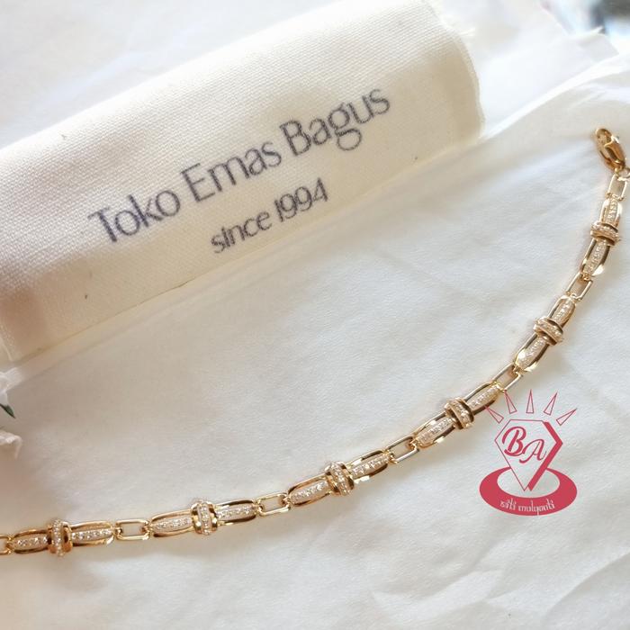 Gelang Emas Asli 300 King Halim Gelang Cor Lemes Permata Krepyak