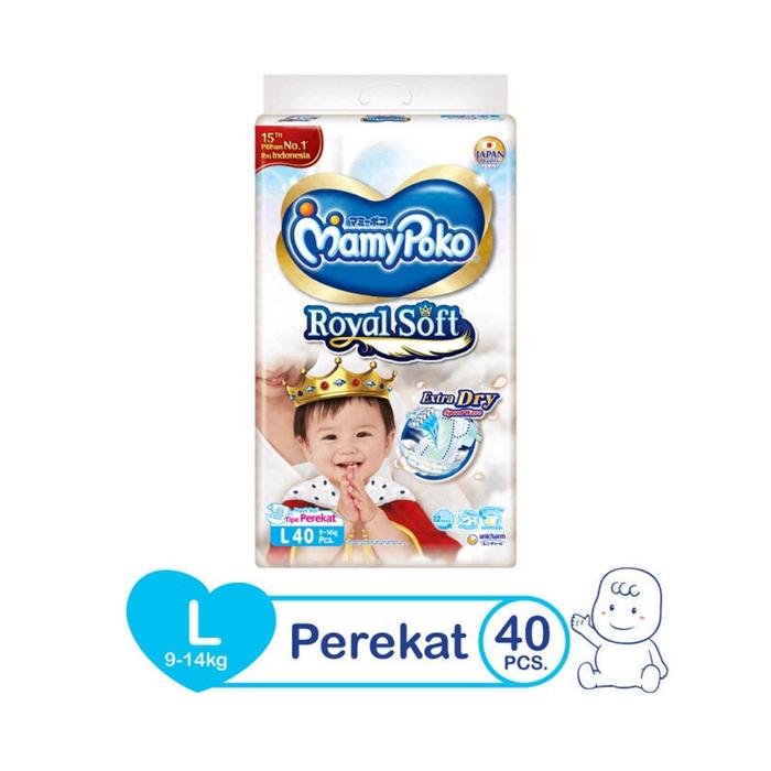 Mamypoko XtraDry Royal Soft ukuran L40 Extra Dry