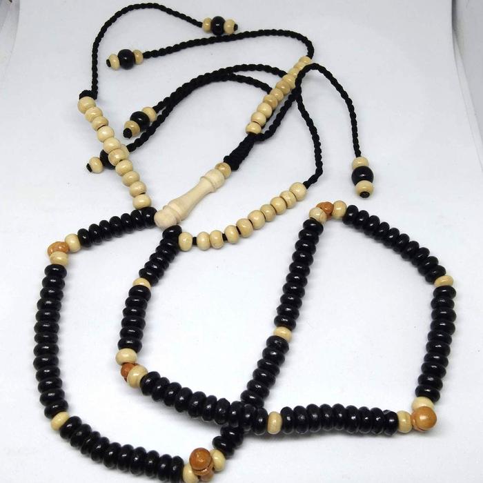 Tasbih klasik tijani kayu Kopi Vs tempurung kelapa