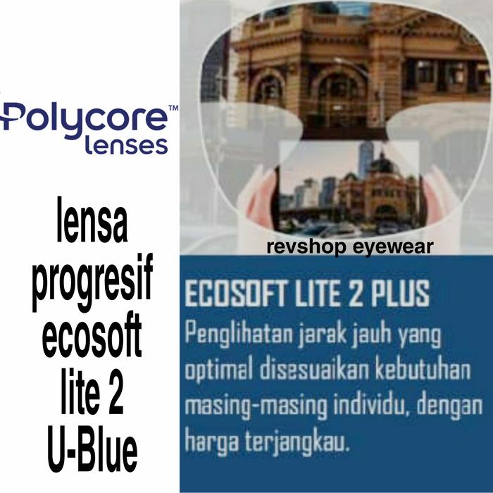 Lensa Kacamata Progresif Ecosoft lite 2 Blueray bisa cylinder
