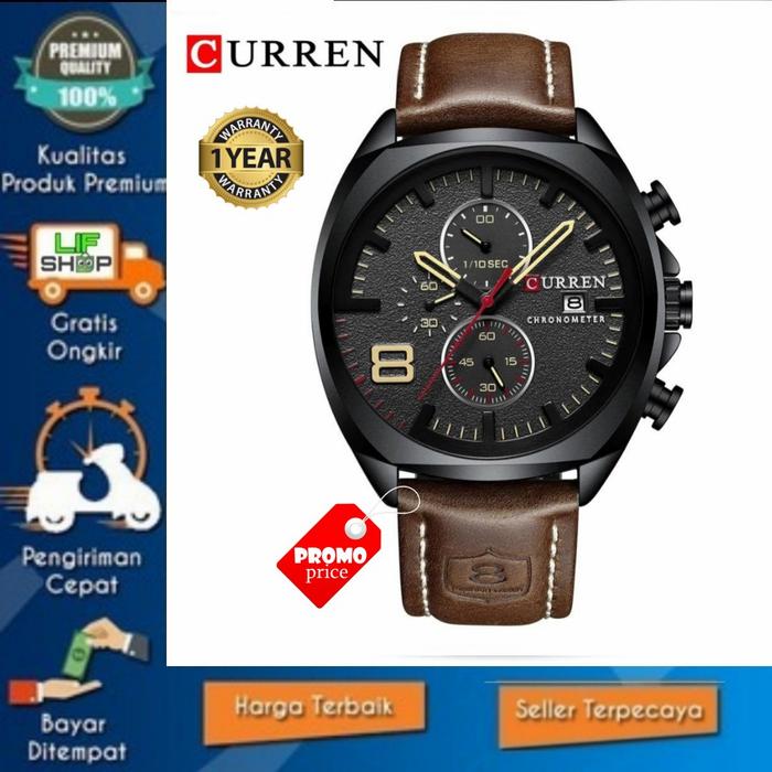 CURREN 8324 Jam Tangan Pria Analog Chronograph Stainless Steel
