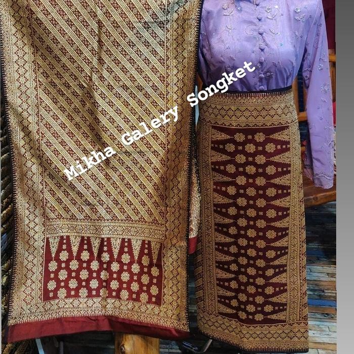 Songket Palembang Pulir Berlian Kualitas Benang Gebeng