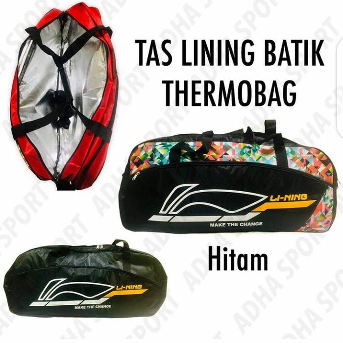 TAS LINING BATIK HITAM THERMOBAG RACKET BAG BADMINTON LI-NING