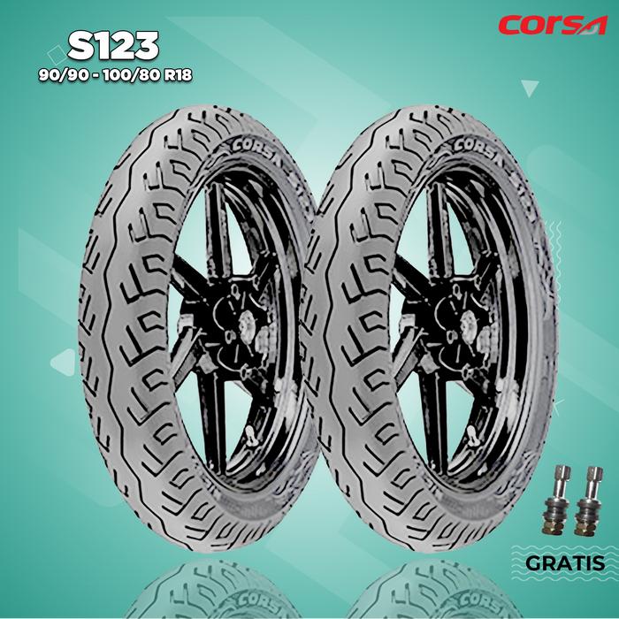 Paket Ban Motor MOGE / CORSA S 123 90/90 & 100/80 R18 Tubeless