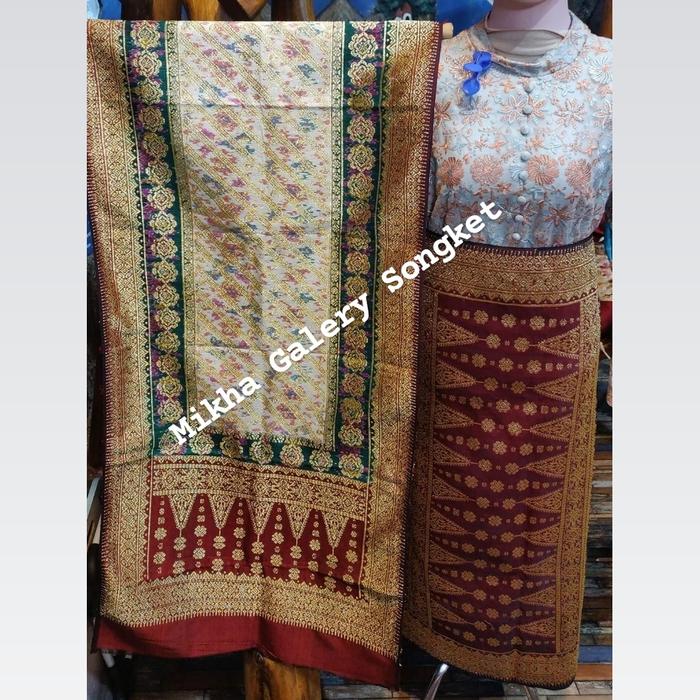 Songket Palembang Tiga Negri Sutra Benang Permata Berlian Gebeng