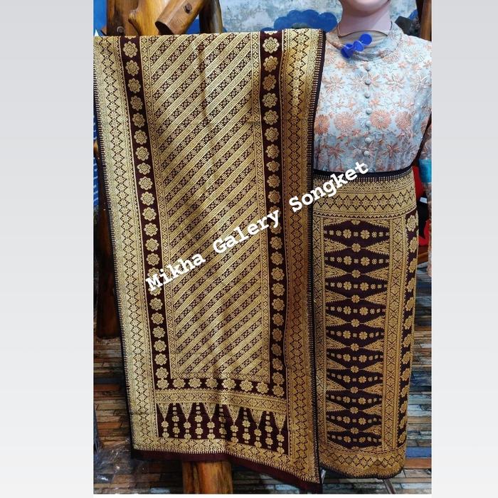 Songket Palembang Berlian Kandang Pulir Benang Gebeng