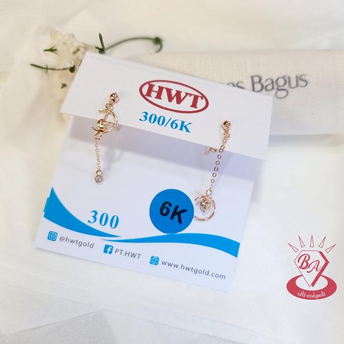 Anting Tindik Emas Panjang kd 300 Hwt Anting Panjang