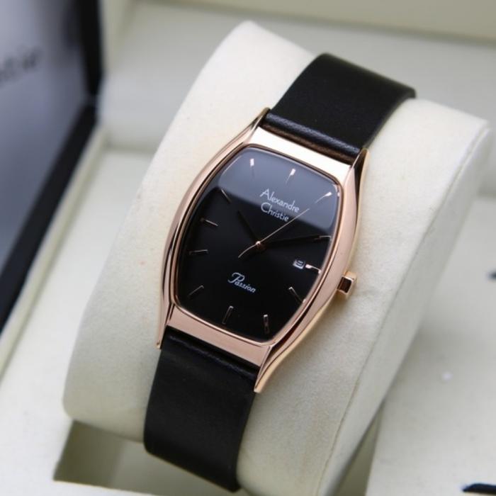 Jam Tangan Wanita Alexandre Christie Original AC2939L Black Rosegold