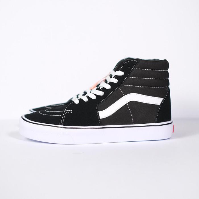 Sepatu Original Vans SK8 Hi Black White Lite