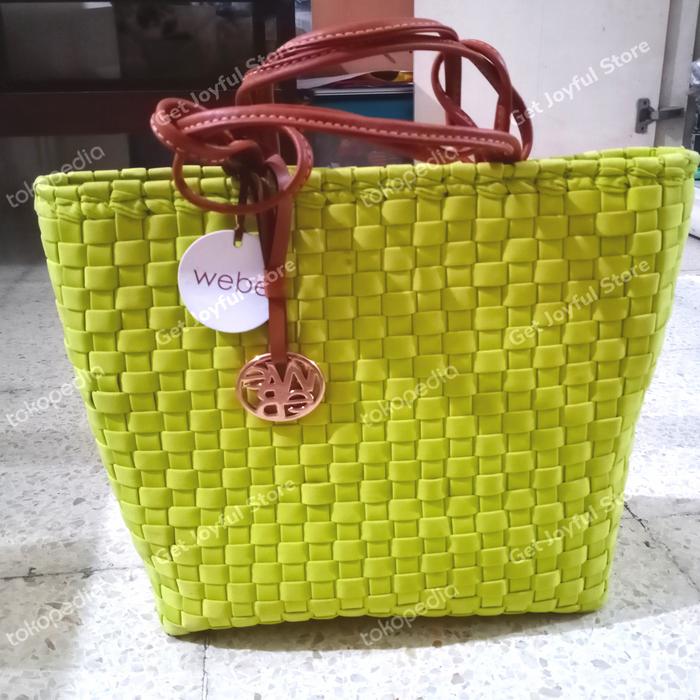 tas webe wanita warna kuning-hijau neon
