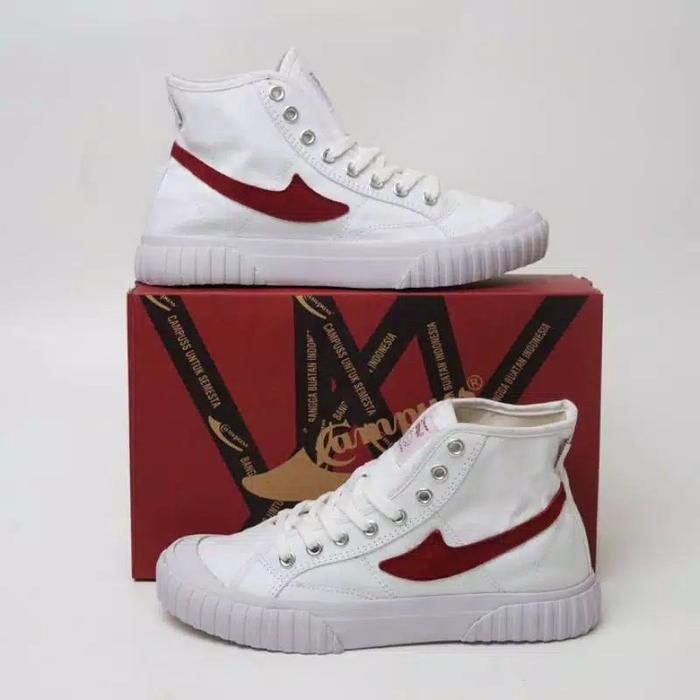sepatu pria wanita sneakers campuss semesta high white red 100% original Local Pride Casual
