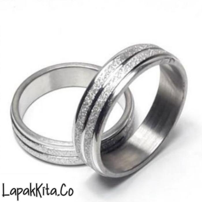 Cincin Pria Titanium / Cincin Pria Wanita / Cincin Titanium Silver