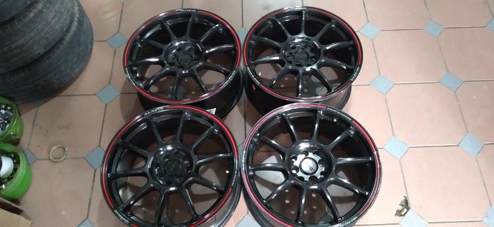 velg mobil bekas racing murah ring 17 lubang baut 8x100-114 hitam