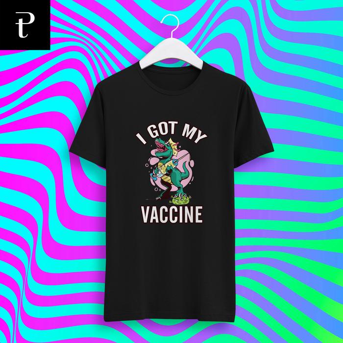 Kaos Vaksin Dino VACCINATED 8